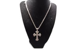 This rhinestone cross necklace measures 16 inches long and it has a 3.5 inch adjustment chain for added length. The rhinestone cross measures 1.25 inches wide by 1.75 inches long. The rhinestones sparkle so! Affordable Crystal Rhinestone Cross Necklace, Crystal Rhinestone Cross Pendant Jewelry, Cross-shaped Rhinestone Necklace With Bling As Gift, Cheap Cross-shaped Rhinestone Jewelry, Metal Rhinestone Cross Pendant Necklace, Rhinestone Watches, Snowflake Pendant, Rhinestone Cross, Pewter Pendant