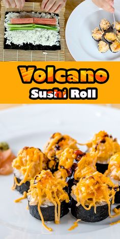 there are sushi rolls with cheese on them