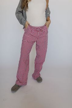 The Perfect Pants - Red Gingham Red Gingham Pants Outfit, Red Gingham Pants, Gingham Pants Outfit, Statement Pants, Check Pants, Gingham Pants, Red Checkered, Perfect Pant, Red Gingham