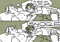 a comic strip with two men laying in bed