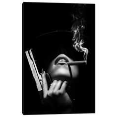 Woman With Handgun by Johan Swanepoel canvas art arrives ready to hang, with hanging accessories included and no additional framing required. Every canvas print is hand-crafted in the USA, made on-demand at iCanvas and expertly stretched around 100% North American Pine wood stretcher bars. We only use industry leading archival UltraChrome® Giclée inks to achieve the most vivid and high-definition prints possible. Vase Crafts, Stretched Canvas Wall Art, Female Portraits, Contemporary Frames, Silver Frame, Best Canvas, Artistic Designs, Stretched Canvas, Fine Art Painting