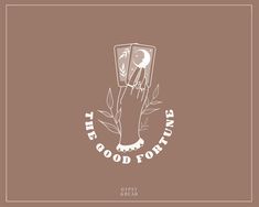 the good food forum logo is shown on a brown background with white lettering and an image of a plant