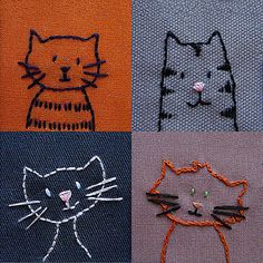 an image of cats made out of knitting threads and crochet on the cover of a book