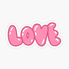 the word love in pink sticker