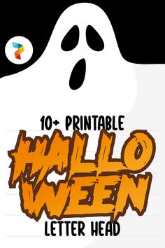 an image of a halloween poster with the words'10 printable halloween letter head '