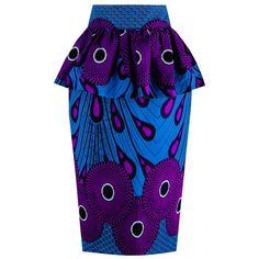 Ankara Peplum Pencil Skirt - Bynelo African Midi Skirt, Curtains Wall, Poncho Blouse, Wall Art Fashion, African Fashion Skirts, Pencil Silhouette, Ankara Skirt, African Home, Peplum Skirt