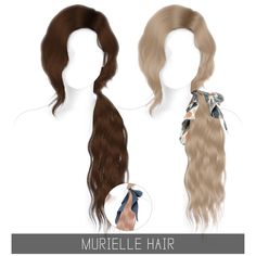 three different styles of hair for women with long, wavy hair and ponytails on the sides