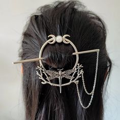 Witchy Hair Sticks For Sale | Green Witch Creations Witchy Hair, Witch Hair, Moon Hair, Crescent Moon Jewelry, Gothic Hairstyles, Silver Hair Pin, Accessories Crystal, Crystal Hair Accessories, Wiccan Jewelry