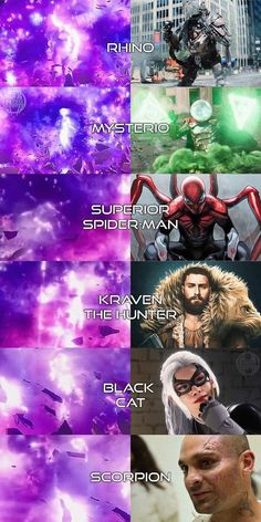 an image of the avengers movie characters in different colors and sizes, all with their names on