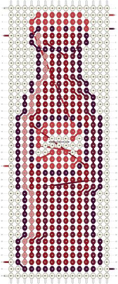 a cross stitch pattern with red and purple circles