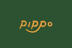 the word pippo written in orange on a green background