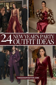 New Year Party Dress Ideas, Formal Nye Outfit, New Years Eve Family Outfits, Winter Outfit Party Night, New Years Party Dress, Nye Winter Outfit, Winter Nye Outfit, Glam Outfits Party Night Out, Outfits Ideas Elegant