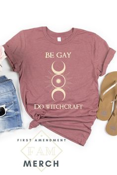 Be Gay Do Witchcraft Shirt, Witch Shirt, Witchy Clothing, Celestial Shirt Masc Witch Outfit, Masc Witch, Witchy Shirts, Boy Outfits Aesthetic, Witchy Outfits, Witchy Women, Moon Tshirt, Celestial Shirt, Witchy Clothing