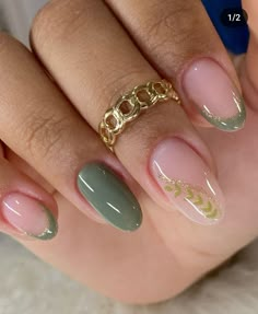 Bio Gel Nail Designs, Bio Gel Nails, Gel Nails Diy, Simple Gel Nails, Gel Nail Designs, Nail Shapes, Fire Nails, Green Nails