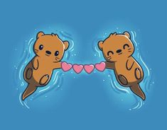 Cute Otters Drawing, Otter Funny, Otters Funny, Otter Drawing, Nerdy Shirts, Doe Eyes, People And Animals, Love Can, Cute Tshirts