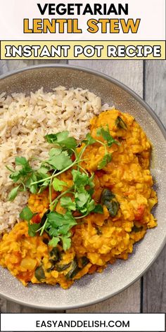 Close up of a plate of lentil stew with rice. Lentil Stew Recipes, Moroccan Stew, Healthy Weeknight Dinners, Lentil Stew, Delicious Soup Recipes, Global Cuisine, Delish Recipes, Stew Recipe, Coconut Curry