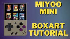 an old school video game console with the words miyoo mini box art on it