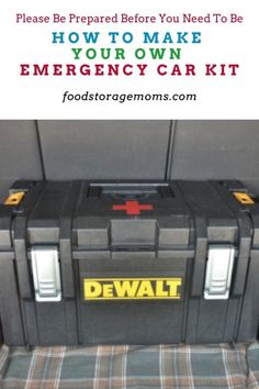 an emergency car kit with the words how to make your own emergency car kit