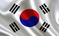 the flag of south korea is waving in the wind