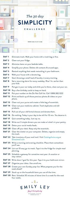 30 day minimize challenge Minimalism Challenge, Simplifying Life, House Cleaning Tips, Life Organization, The Challenge