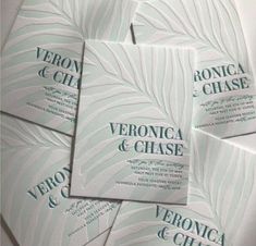 six business cards with the words veronica and chase on them