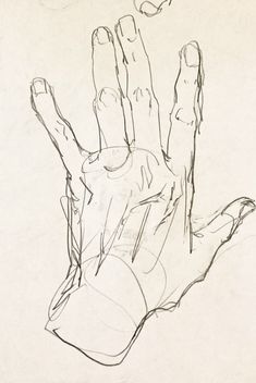 a drawing of a hand reaching up towards an object