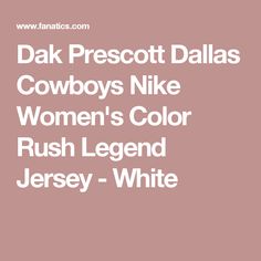 cowboys like women's color rush legend jersey - white