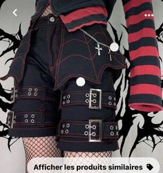 Succubi Outfit, Goth Clothes Aesthetic, Fem Boy Fashion, Scenecore Fashion, Edgy Character Design, Scenecore Clothes, Alt Pants, Cybergoth Fashion, Oc Outfit Ideas