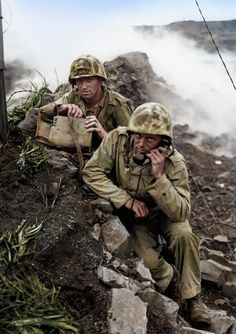 Marines, iwo Jima (1939). Colorization by Timothée Moreau Terry Moore, Ww1 Soldiers, Iwo Jima, German Uniforms, Military Photos