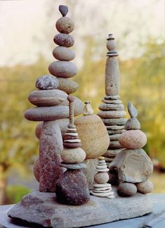 several rocks stacked on top of each other