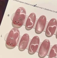 Pink Korean Nail Art, Cute Korean Nails Almond, French Manicure Matte, Coquette Nails Aesthetic, Pastel Nails Spring, Cute Nails Simple, Almond Nails White, Nail Art Korean, Short Nails Almond