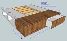 the plans for an office desk with drawers