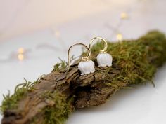 Lily of the Valley Earrings 14k Gold Plated Hook Mini Earrings Jewelry Dainty Minimalist Flower - Etsy Lily Of The Valley Flowers, Minimalist Flower, Valley Flowers, Minimalist Flowers, Mini Earrings, Cute Fairy, Jewelry Dainty, Floral Earrings, Delicate Necklace