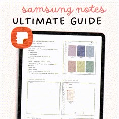 the samsung notes ultimate guide is displayed on a tablet with text overlaying it