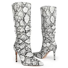 PRICES MAY VARY. Show off your wild side with these exotic snakeskin print over-the-knee boots featuring a pointed toe and stiletto heel to elongate your legs Crafted with faux snakeskin PU leather and zipper closure for easy on and off Perfect for dressing up day or night; pair with jeans, leggings or dresses for a sexy, head-turning look Stand out from the crowd with the on-trend snake print pattern in a versatile neutral color Designed with a 3.9 inch heel and ruched detailing along the shaft Snakeskin Boots, Boots Women Fashion, Boots Knee, Designer Heels, Mid Calf Boots, High Boots, Mid Calf, Over The Knee Boots, Snake Skin