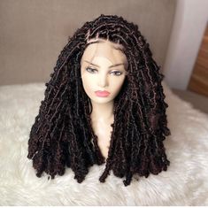 Distressed Faux Locs, Faux Locs Wig, Dread Wig, Braided Wigs For Black Women, Soft Dreads, Faux Loc, Kanekalon Hair, Hair Front