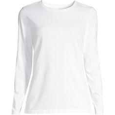 Looking for your new favorite top you can wear just about anywhere all year long? Look no further than the Lands’ End Women’s Relaxed Supima Cotton Long Sleeve Crewneck T-shirt. Made from ultra-soft Supima cotton this shirt is light and breathable. The durable material is made to sustain wash after wash so you can wear it all year long without worrying about stiffness or fading. Lands’ End has been delivering timeless classics since 1963 and continues its mission to design long lasting clothes f Crewneck Style, White Long Sleeve Shirt, Supima Cotton, White Long Sleeve, Lands End, Neck T Shirt, Fitness Fashion, Timeless Fashion, Cotton Tshirt