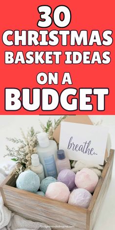 Get these budget Christmas basket ideas for families, teachers, friends and more! Save this pin for later. Christmas Gift Basket Ideas For Teens, Winter Themed Gift Baskets, Teacher Christmas Basket Ideas, Elf Basket Ideas, Inexpensive Gift Basket Ideas, Brr Basket Ideas, Dollar Store Gift Basket Ideas, Diy Christmas Basket Ideas, Cheap Gift Basket Ideas