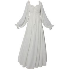 This could be the best g ift for your family or your friends. White Cottagecore Dress For Sleep, Elegant Cotton Dress For Wedding Night, Vintage Long Sleeve Dresses For Gatherings, Medieval Dress White, Simple Medieval Dress, White Medieval Dress, Sleeved White Dress, Renfaire Outfit, Disfraces Ideas