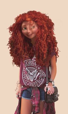 enhanced-buzz-2549-1400119417-11 Prenses Merida, Merida Hair, Modern Day Disney, Disney Punk, Disney Swag, Disney Poster, Modern Disney Characters, Punk Disney, Disney Princess Modern