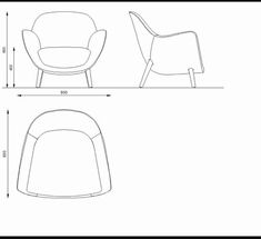 two chairs with measurements for each one