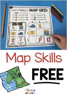 a map with the words maps skills to help students learn how to read and draw