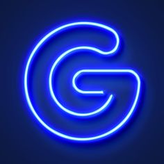 the letter g is illuminated in blue light