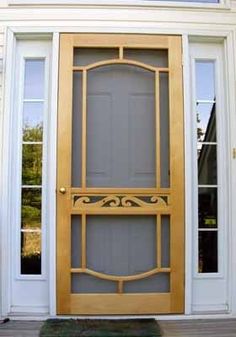 the front door is painted gold and white