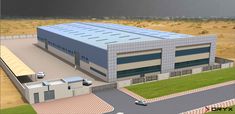 an artist's rendering of a large industrial building