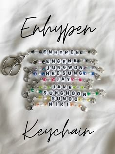 a keychain with the words enhypened and keysplain written on it