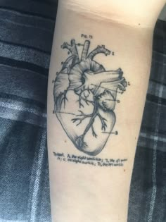 a black and white photo of a heart tattoo