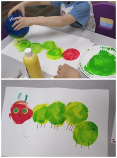 the very hungry caterpillar fingerprint art project for kids to do with their hands