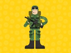 Soldier character.gif by FIVE DIMENSION STUDIO Soldier Gif, Soldier Character, Dream Dictionary, Inner Conflict, Dream Meanings, Army Wallpaper, Kids App, Cartoon Gifs