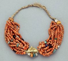 Morocco | necklace; coral, amber, silver, stone and glass beads, mixed metals | African Museum (Belgium) Morocco Necklace, Morocco Jewelry, African Museum, Royal Museum, Online Consultation, Places To Explore, Central Africa, Coral Jewelry